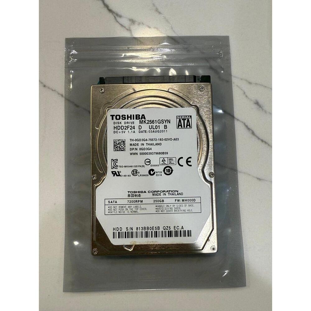 Toshiba MK2561GSYN 250GB HDD2F24 Internal 7200RPM 2.5" Laptop HDD SATA